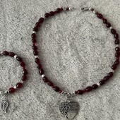 Красивая новинка!Шикарные бусы ,Рубин,длина 41 см браслет 15-20 см