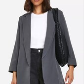 Boohoo uk10 піджак блейзер сірий прямий