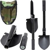 Лопата туристическая складная с киркой и пилой, чехол в комплекте, 42 см