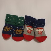 ❣️Новорічні шкарпетки на 0-6 місяців 2 пари