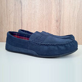Нові натуральні замшеві чоловічі туфлі, сині мокасини, літо осінь, р. 42