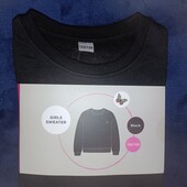 Світшот утеплений для дівчинки 122/128 колір чорний з метеликом в упаковці