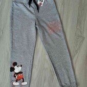 Disney брендовые новые штанишки джоггеры двунитка аппликация Микки на рост 122/128 см