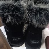 Натуральний замш! Натуральна опушка (кроликСтильні зимові уггі з хутряною опушкою • Натуральний замш