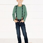 Лупилу! Стильные джинсы для мальчика, джинсы с подтяжками! 110 рост! Лот 25