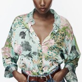 Стильна шифонова блуза у стилі печворк, S