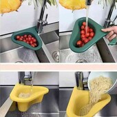 Зливний кошик, друшлак кутовий для кухонної раковини, жовтий!