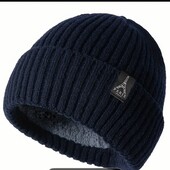 Шапки чоловічі теплі на хутрі синя або чорна