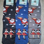 Новорічні чоловічі та жіночі махрові шкарпетки лот 1 пара, можна докупити