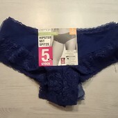 Есмара! Трикотажні жіночі труси, хіпстери з мереживом 36/38 євро, в лоті 5 шт! Лот 3