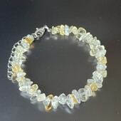 Женский браслет, натуральные камни (цитрин, коралл)