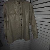 Утеплена слрочка-пальто , екошкіра, пісочний відтінок Nasty Gal uk10