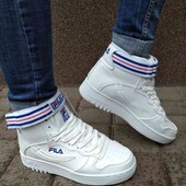 Кожаные Женские Хайтопы . Fila.