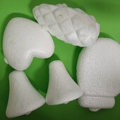 Набір пінопластових фігур для дитячої творчості, створення новорічних іграшок 5шт