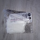 3шт. багаторазові двошарові маски білі primark