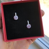 Серьги серебро, камень Аметист