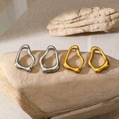 Сережки цвяшки, ромби, потікший метал. Медсталь