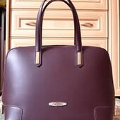 Велика бордова шкіряна сумка