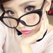 Ретро очки кошачьи глаза с прозрачными защитными стеклами