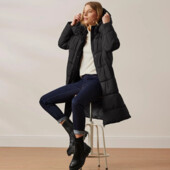 ♕ Якісне стьобане пальто з капюшоном, розмір наш 46-48(42 євро)