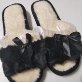 Женские открытые теплые тапочки