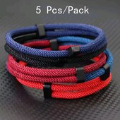 Набір мотузкових браслетів п'ять штук, червоний шнурок, унісекс, тренд