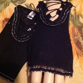 Кашемировые, гламурные перчатки - митенки, р.6,5 и 8,5