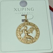 Шикарный кулон знак зодиака Дева. Позолота 585 пробы 18К.