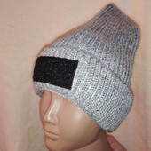 Новая модель зимних шапок Полностью на флисе Серая-серебро