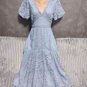 Шикарное нарядное кружевное платье, р.40(евро)