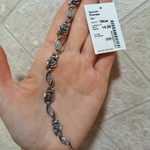 Шикарний срібний браслет з трояндами