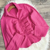 Укорочена сорочка жатка кольору фуксія , М