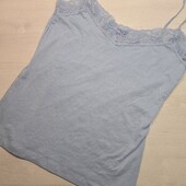 Есмара! Трикотажна жіноча майка з мереживом на тонких бретелях