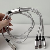 Новий.3в1usb універсальний зарядний кабель з трьома розʼємами micro usb / type-c / iphone