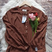 Шоколадна оверсайз сорочка Lefties розмір М