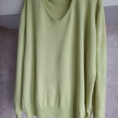 Плюс сайз фісташковий вовняний пуловер