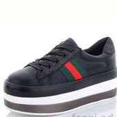 Крутые Женские Кроссовки в стиле Gucci.на платформе . высота платформы 6,5 см