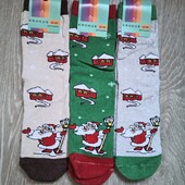 Новорічні жіночі махрові шкарпетки лот 1шт, можна докупити