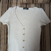 Молодіжна базова бежева кофтинка в рубчик ТМ Вershka , р. S