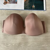 Бежевий бюстгальтер балконет із пушап 85в