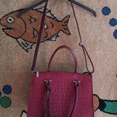 ❤️Брендовая темно вишнёвая выполнена из лаковой эко-кожи вместительная идеал❤️Италия