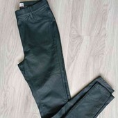Next брендовые стильные джеггинсы с напылением под кожу цвет изумрудный евро 38/40