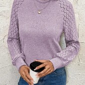 Стильный, тонкий джемпер, пуловер с ажурными рукавами, р. l, наш 44-50