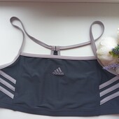 Adidas стильный спортивный топ с сеткой бюстгальтер для тренировок 50/52 размер