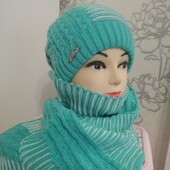 Розпродаж! Красивий теплий комплект р 54-60 Якість Преміум класу!