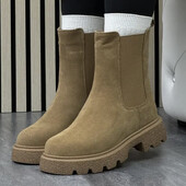 Зима! Натуральная Кожа на овчине! челси горчичные 36-41р