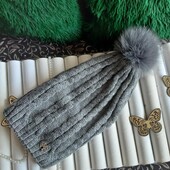 Новая шапка -чулок цвет только серый