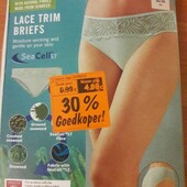 2шт.! Хлопковые трусики с кружевной вставкой Esmara, р.S 36/38 евро