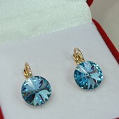 Очаровательные серьги с кристаллами Swarovski.Позолота 585 пробы 18К.