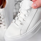 Натуральні шкіряні білі кеди р.36